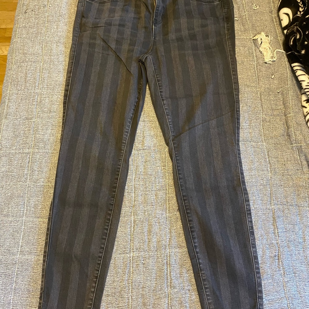 Torrid Black Striped Skinny Jeans